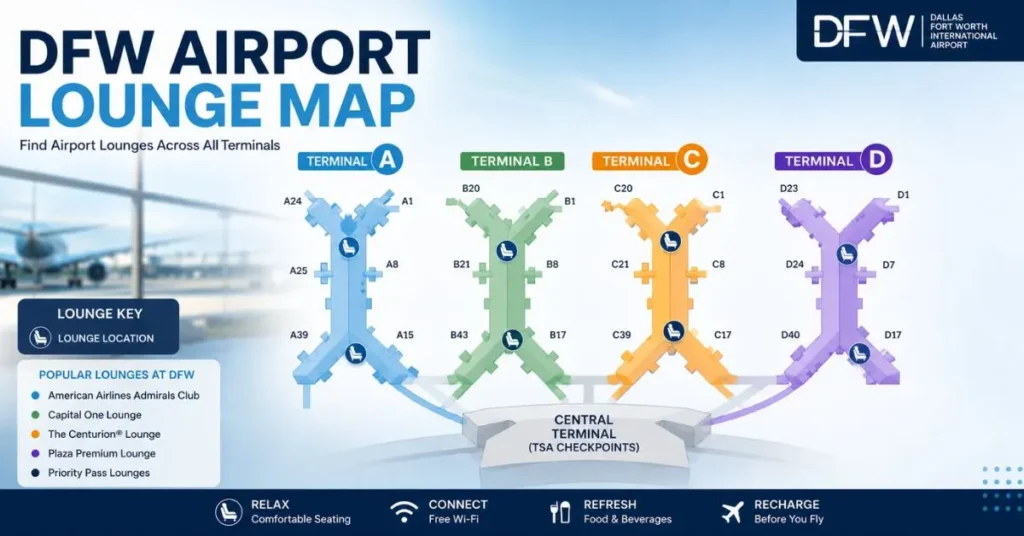 DFW Airport Lounge Map