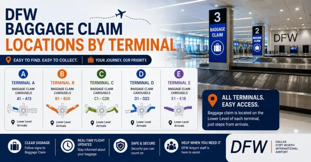 DFW Baggage Claim Locations by Terminal