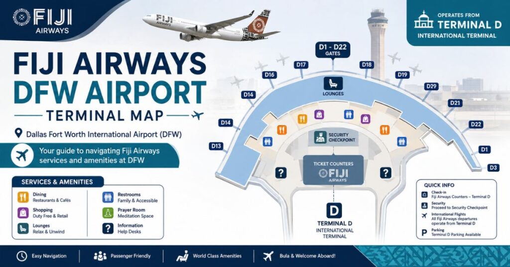 Fiji Airways DFW Terminal Map