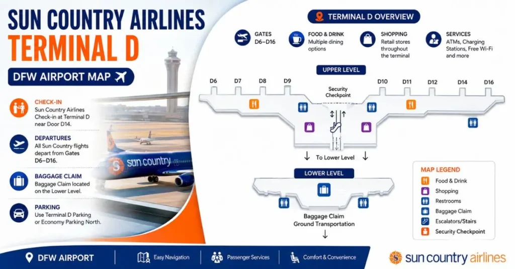 Sun Country Airlines DFW Terminal Map