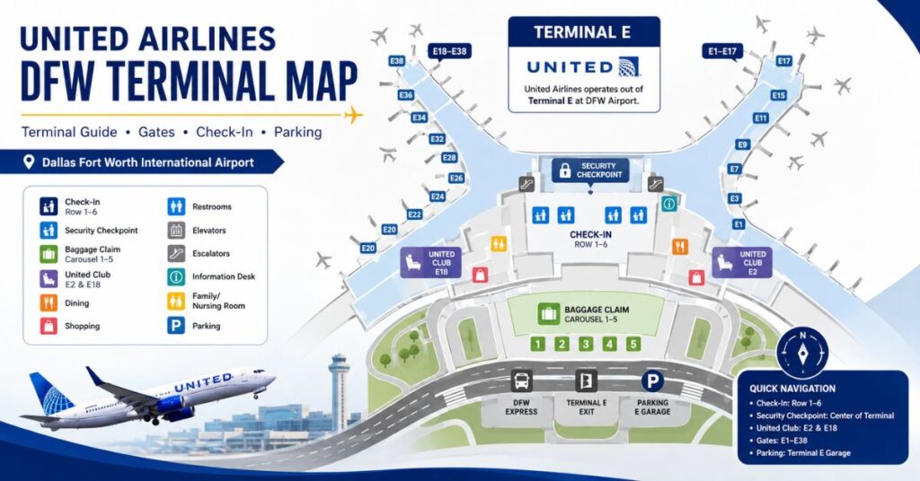 United Airlines DFW Terminal Map
